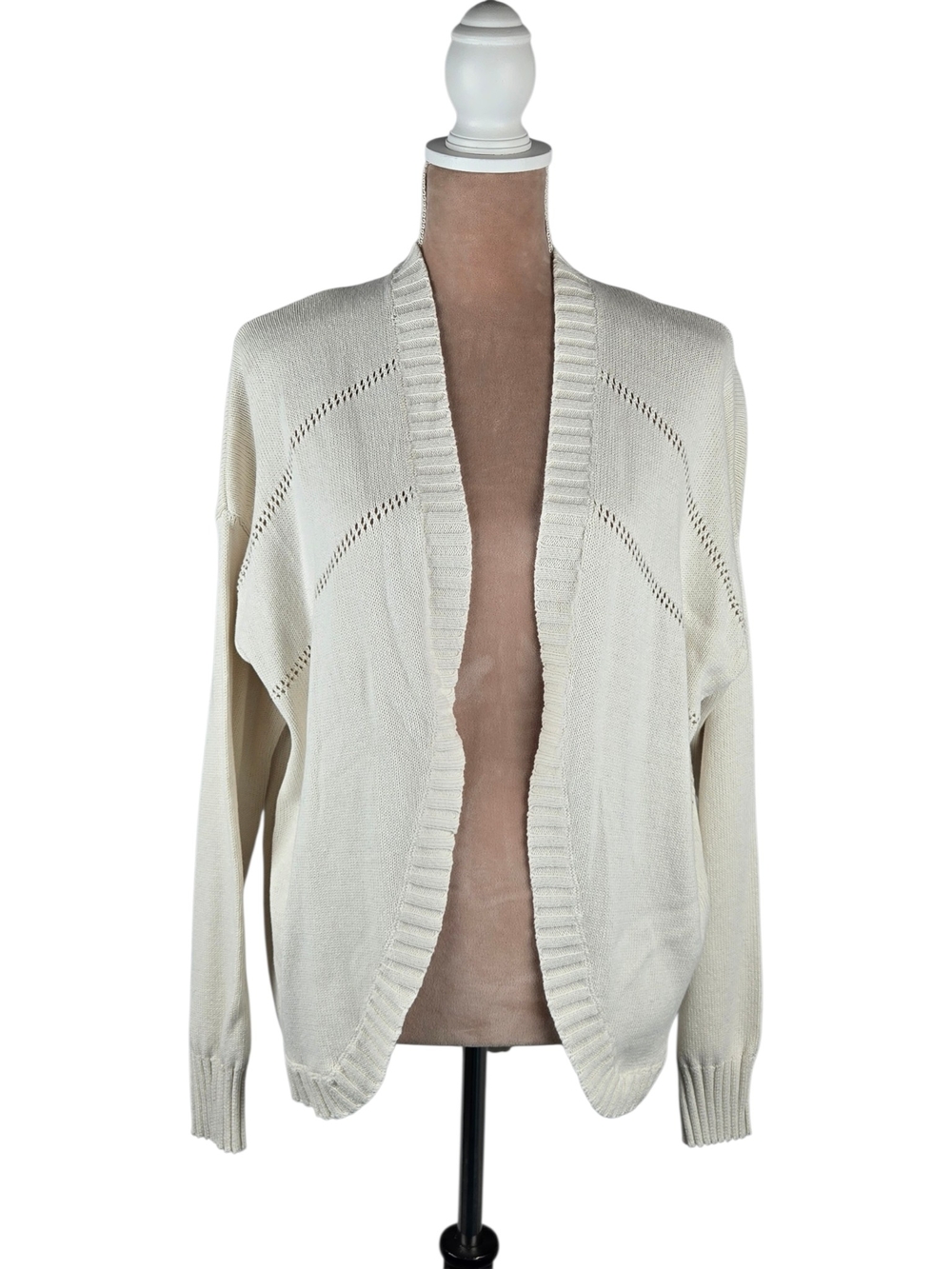 NWT Tentree Anoba Cardigan Organic Cotton Open Front Elm White Size Small
